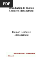 Introduction To Human Resource Management