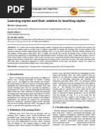 Learning Styles and Their Relation To Te