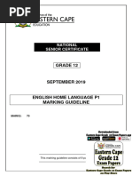 English HL p1 Memo Gr12 Sept 2019