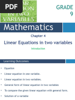 Class 9 - Linear Equations - Session 1-2