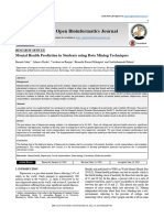 The Open Bioinformatics Journal: Mental Health Prediction in Students Using Data Mining Techniques