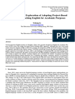 An Ethnographic Exploration of Adopting Project-Based Learning in Teaching English For Academic Purposes