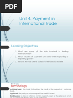 Unit 4 - Payment in International Trade - To Sts