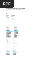 Vocabulary List