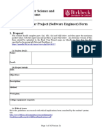 BSC Project Proposal (Software Engineer) Form