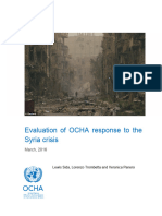 OCHA. 2016. Evaluation of OCHA Response To The Syria Crisis