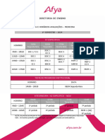 Datas e Horários Das Avaliações.