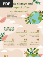 Climate Change and Its Impact of An Environment