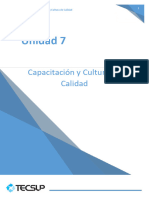 Unidad 07 Capacitación y Cultura de Calidad