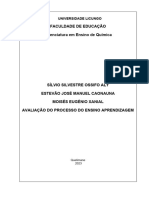 Avaliação Do Processo Do Ensino pp1 Quimica