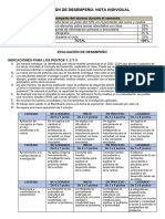 EVALUACIÓN DE DESEMPEÑO Indicaciones y Rúbrica 2024