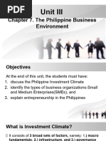 Unit III. The Philippine Business Environment