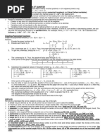 Pointers To Review in Math 10 2nd Quarter