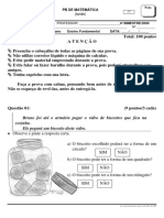 Prova PB Matematica 1ano Tarde 4bim