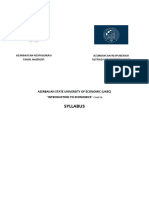 Syllabus: Azərbaycan Respublikasi İqtisad Universiteti (Unec) Azərbaycan Respublikasi Təhsil Nazirliyi
