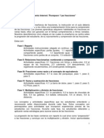 Las Fracciones, Secuencia Didáctica de Thompson