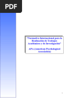 Normativa Internacional para La Realización de Trabajos Académicos y de Investigación