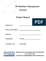 DBMS Report Front Page