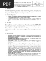 Procedimiento para El Trabajo Seguro en Alturas