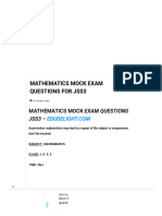 Mathematics Mock Exam Questions For JSS3