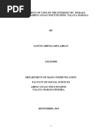 Assessment of Uses of The Internet by Sanusi Abdullahi Labaran 2101293008