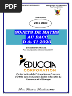 Sujets de Preparation Maths Bacc D & Ti 2020