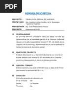 Memoria Descriptiva de Demolicion Parcial Josefina