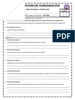 Evaluación de Subsanación: COMPETENCIA: Indaga Mediante Métodos Científicos para Construir Conocimientos