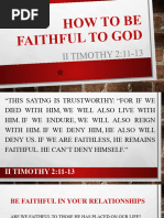 How To Be Faithful To God