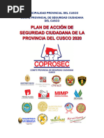 Municipalidad Provincial Del Cusco Comité Provincial de Seguridad Ciudadana Del Cusco