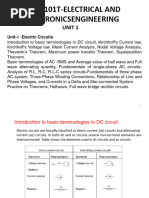 21Ees101T-Electrical and Electronicsengineering: Unit 1