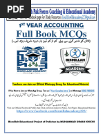 1st Year Accounts Solved MCQs by Bismillah Academy