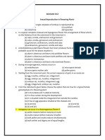 Sexual Reproduction in Flowering Plants - Practce Worksheet