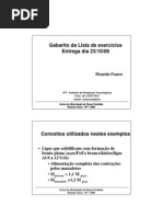 Gabarito Lista de Exercícios de Fundição