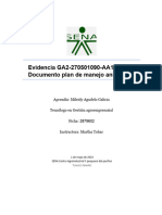 Evidencia GA2-270501090-AA1-EV01. Documento Plan de Manejo Animal.