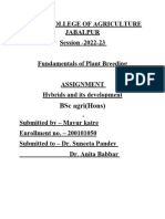 JNKVV, College of Agriculture Jabalpur Session - 2022-23 Fundamentals of Plant Breeding Assignment Hybrids and Its Development