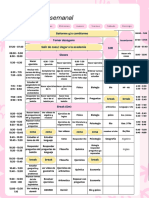 Agenda Horario Semanal Minimalista Rosa