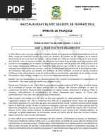 SERIE B Examen Blanc 2024 - EPREUVE DE FRANÇAIS