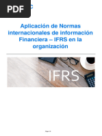 Aplicación de Normas Internacionales de Información Financiera - IFRS en La Organización