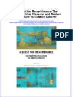 Full Chapter A Quest For Remembrance The Underworld in Classical and Modern Literature 1St Edition Scherer PDF