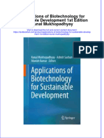 Textbook Applications of Biotechnology For Sustainable Development 1St Edition Kunal Mukhopadhyay Ebook All Chapter PDF