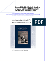 PDF Authentication of Hadith Redefining The Criteria Abridged Edition Iiit Books in Brief Series Israr Ahmad Khan Ebook Full Chapter