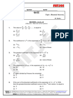 Quiz - Binomial Theorem, Progression Series