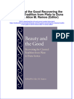 Full Chapter Beauty and The Good Recovering The Classical Tradition From Plato To Duns Scotus Alice M Ramos Editor PDF