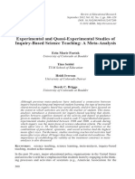 Furtak Et Al 2012 Experimental and Quasi Experimental Studies of Inquiry Based Science Teaching A Meta Analysis