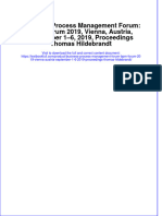 PDF Business Process Management Forum BPM Forum 2019 Vienna Austria September 1 6 2019 Proceedings Thomas Hildebrandt Ebook Full Chapter