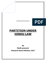 Partition Under Hindu Law by Mudit Goswami