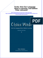 Full Chapter Choice Words How Our Language Affects Childrens Learning 2Nd Edition Peter Johnston PDF