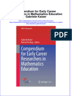 PDF Compendium For Early Career Researchers in Mathematics Education Gabriele Kaiser Ebook Full Chapter