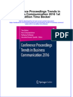 Textbook Conference Proceedings Trends in Business Communication 2016 1St Edition Timo Becker Ebook All Chapter PDF